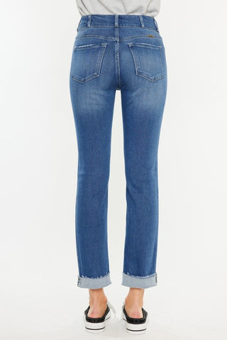 HIGH RISE SLIM STRAIGHT JEANS By Kan Can