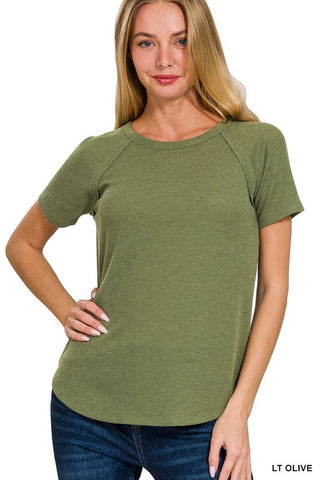 BABY WAFFLE SHORT SLEEVE TOP (3 COLORS)