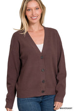 BUTTON FRONT SWEATER CARDIGAN (4 colors)