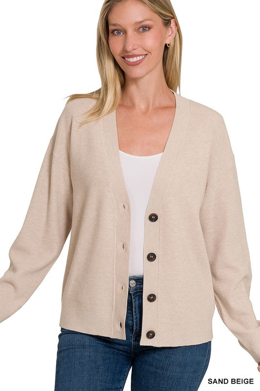 BUTTON FRONT SWEATER CARDIGAN (4 colors)