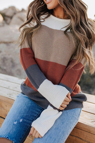 COLOR BLOCK KNIT SWEATER