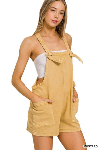 WASHED KNOT STRAP ROMPER (3 colors)