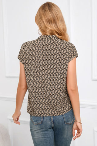 SHORT SLEEVE BLOUSE WITH BOW