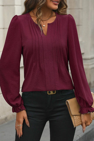 LONG SLEEVE BLOUSE WITH FRONT DARTS (4 colors) S-XXL