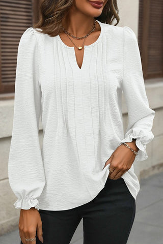 LONG SLEEVE BLOUSE WITH FRONT DARTS (2 colors)