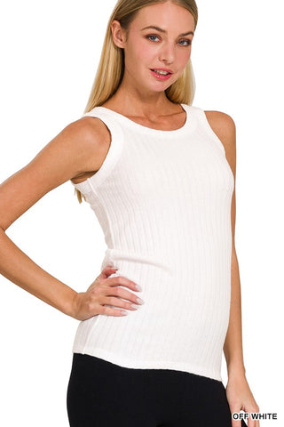 RIBBED SCOOP NECK TANK TOPS (5 COLORS)
