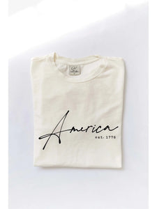 America Est.1776 Mineral Washed Graphic Top