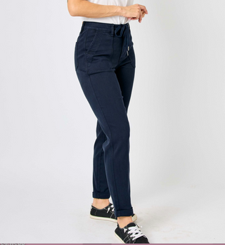 NAVY CUFFED JOGGERS By JUDY BLUE