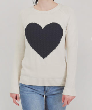 HEART ROUND NECK SWEATER (3 COLORS)