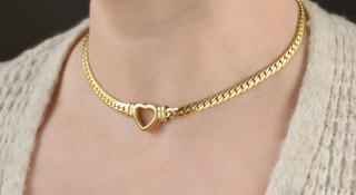 Chunky Heart Choker - Waterproof 18k Gold Heart Necklace