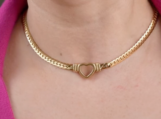 Chunky Heart Choker - Waterproof 18k Gold Heart Necklace