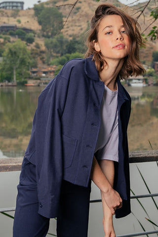 COTTON STRETCH TWILL JACKET  (2 COLORS)
