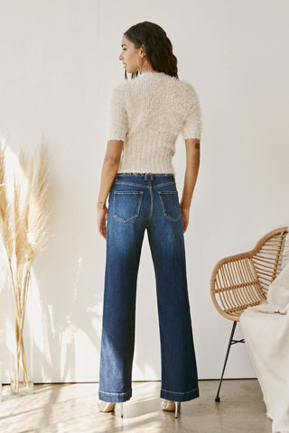 HIGH RISE TROUSER WIDE LEG JEAN By Kan Can