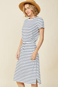 Stripe Casual Midi Dress