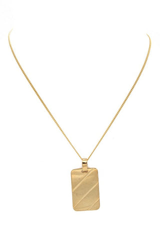 Gold Filled Necklace with Rectangular Pendant