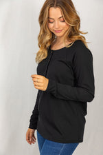 LONG SLEEVE SOLID KNIT TOP