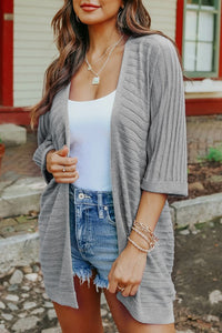 SOFT RIBBED OPEN FRONT CARDIGAN (4 COLORS)