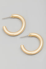 Metallic Tube Hoop Earrings