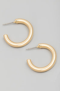 Metallic Tube Hoop Earrings