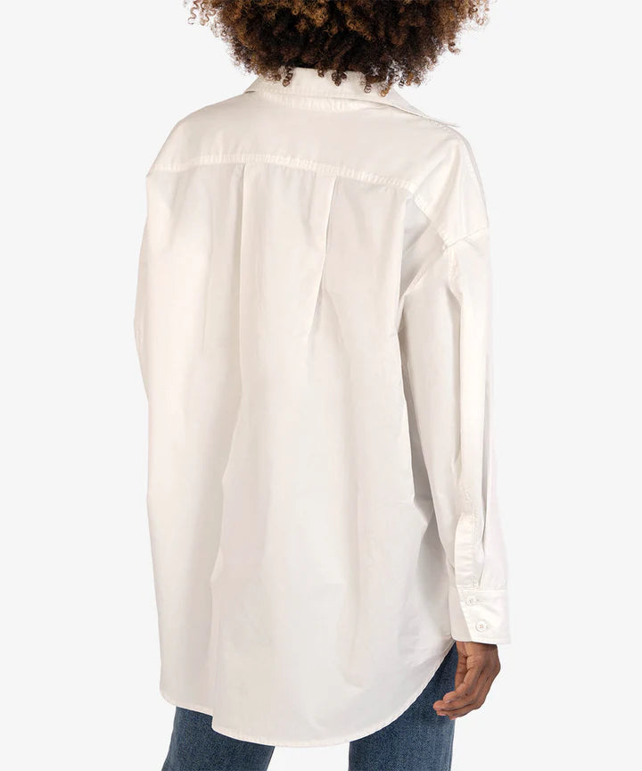 Tyra Cotton Oversized Button Down Shirt By KUT
