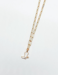 PAPERCLIP COWBOY BOOT NECKLACE
