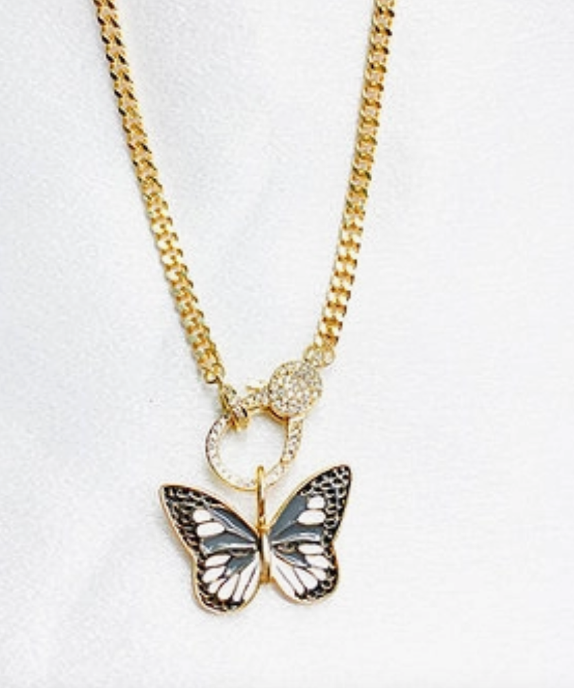 GOLD BUTTERFLY CLASP NECKLACE