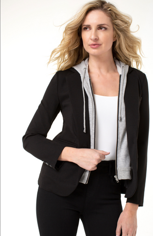 BOYFRIEND BLAZER WITH REMOVABLE HOOD By Liverpool