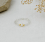 DAINTY AND DEVINE STRETCH PEARL & MOONSTONE RING(2 COLORS)