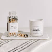 Lemon Lavender Soy Candle - White Jar Candle