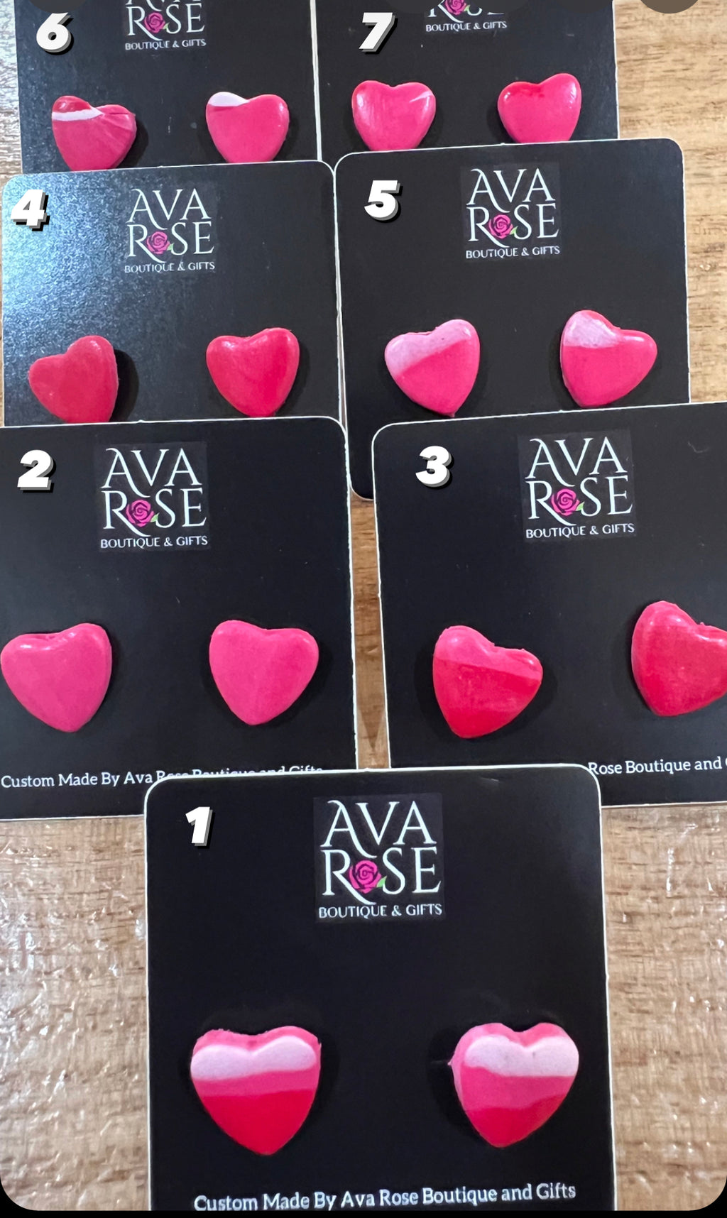 Ava Rose Select Clay Heart Earrings (Med)